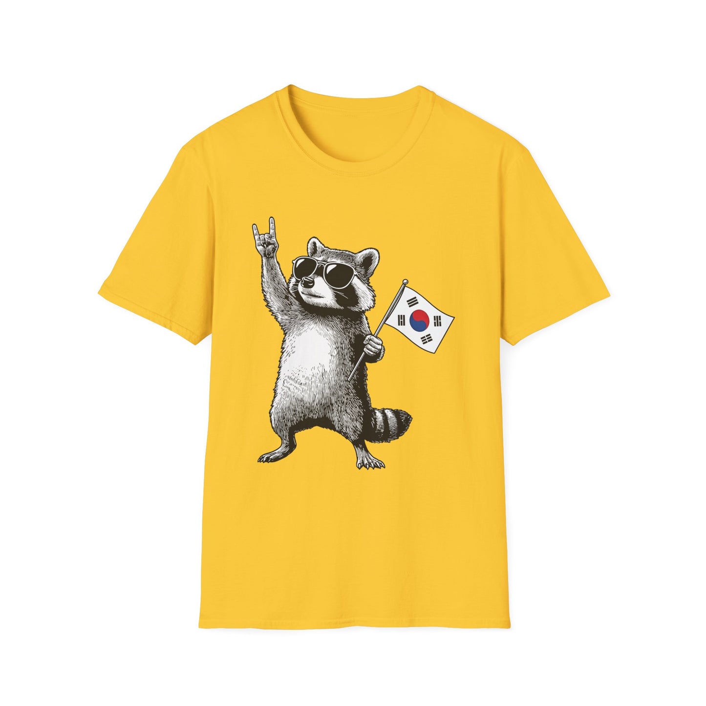 Korean Flag Raccoon T-Shirt — Cool Raccoon with South Korea Flag