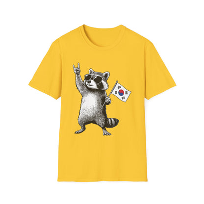 Korean Flag Raccoon T-Shirt — Cool Raccoon with South Korea Flag