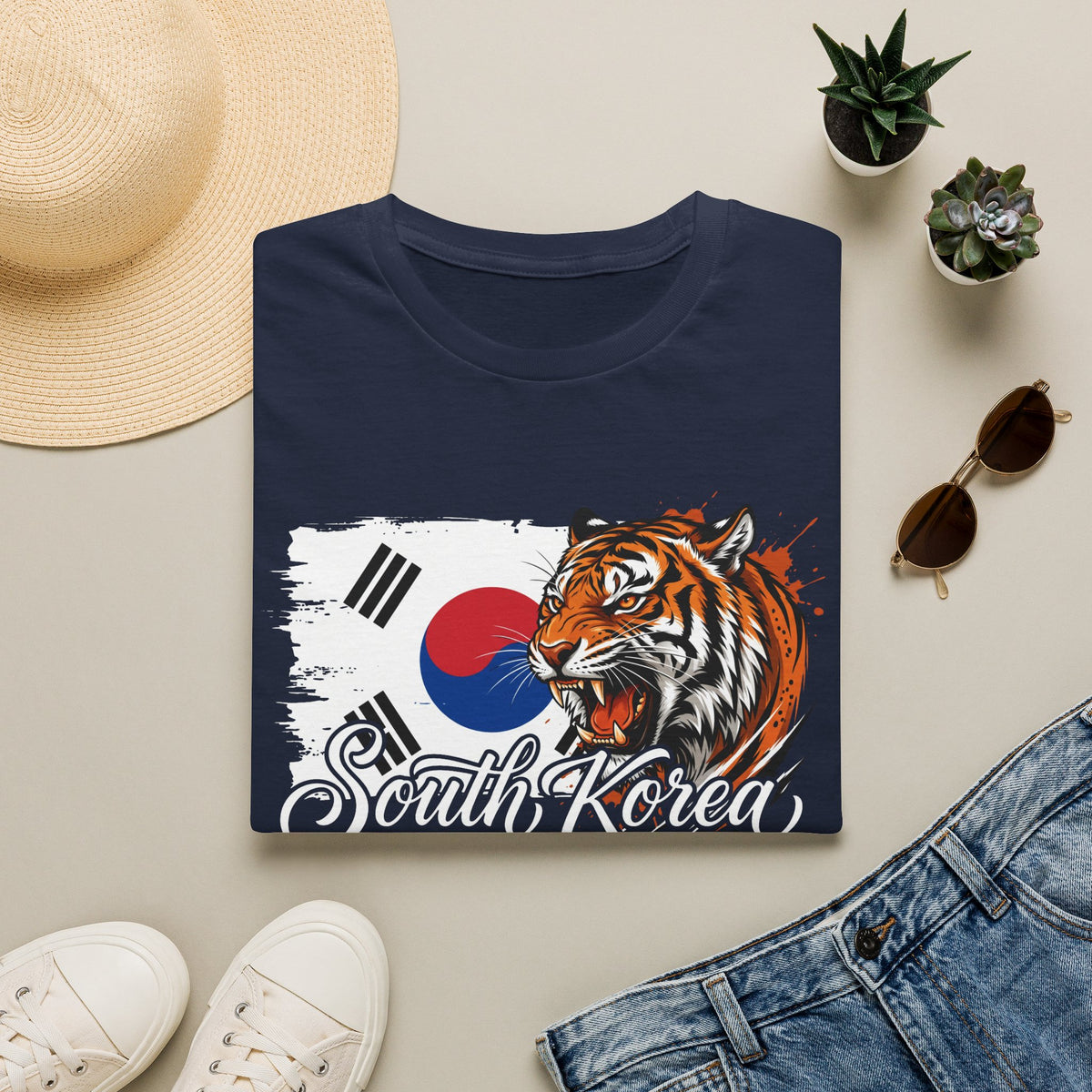 South Korea Tiger T-Shirt — Korean Flag Graphic Tee
