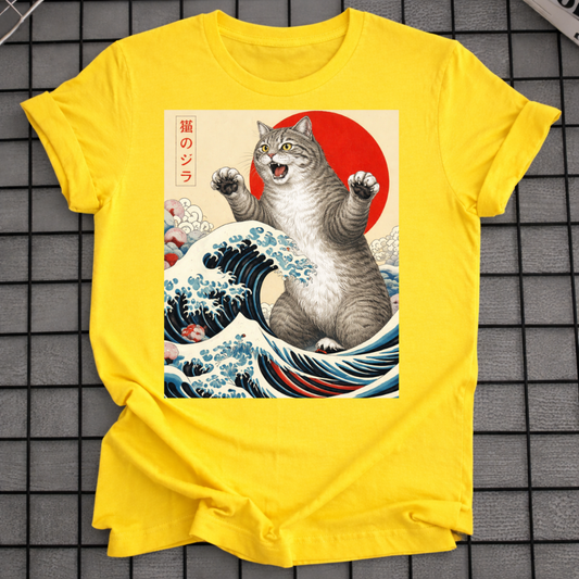 JAPANESE WAVE CAT T-SHIRT