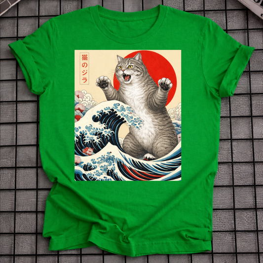 JAPANESE WAVE CAT T-SHIRT