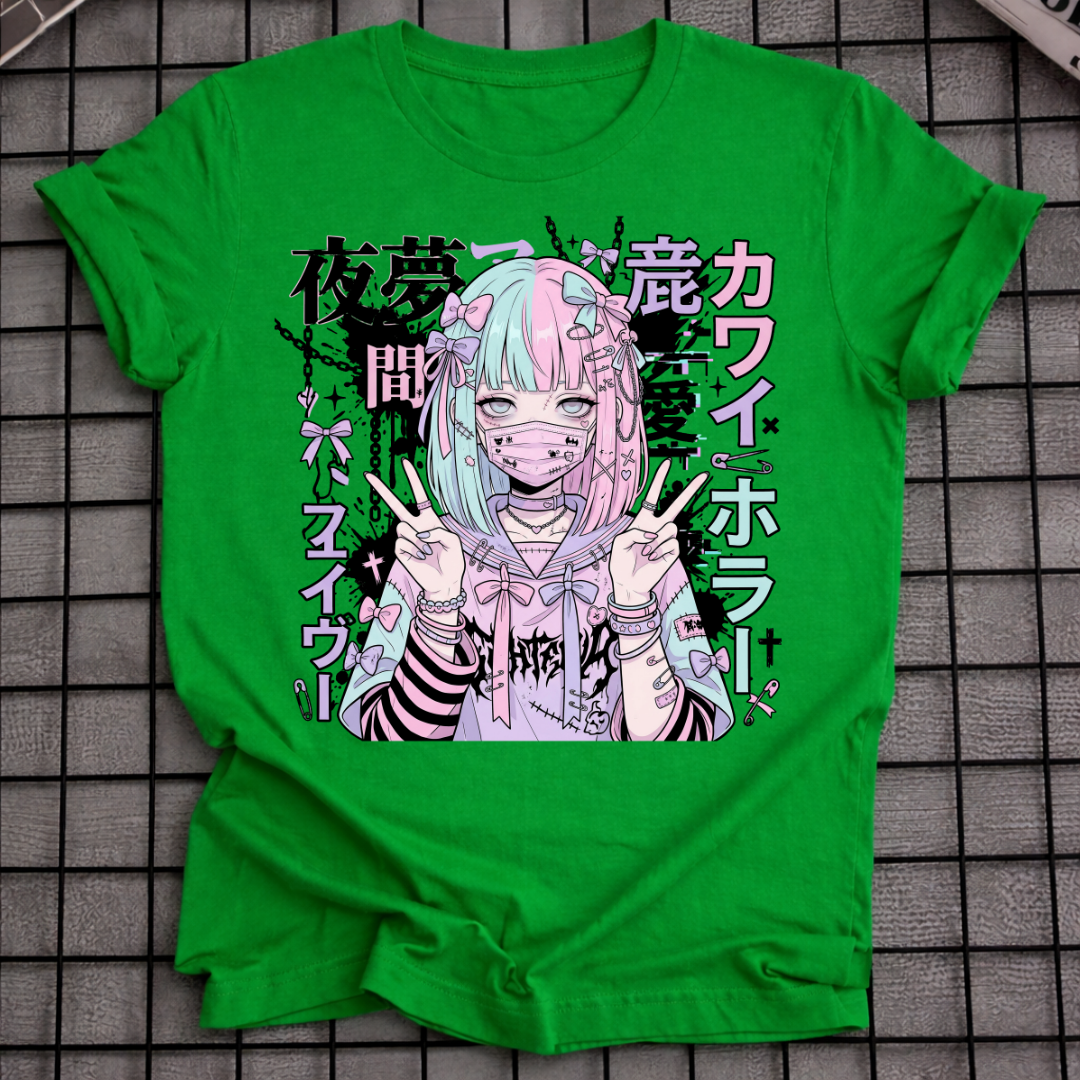 PASTELL CYBERPUNK ANIME GIRL T-SHIRT