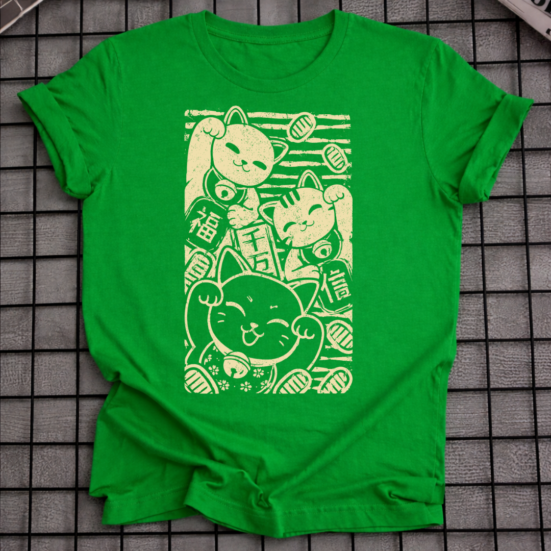 GLÜCKSBRINGER MANEKI NEKO KATZE T-SHIRT