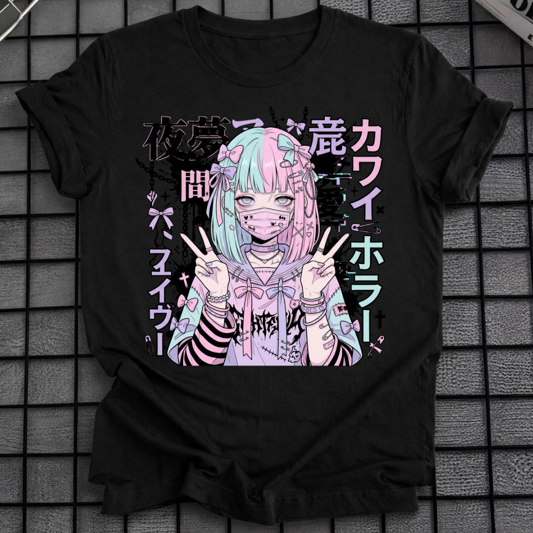 PASTELL CYBERPUNK ANIME GIRL T-SHIRT