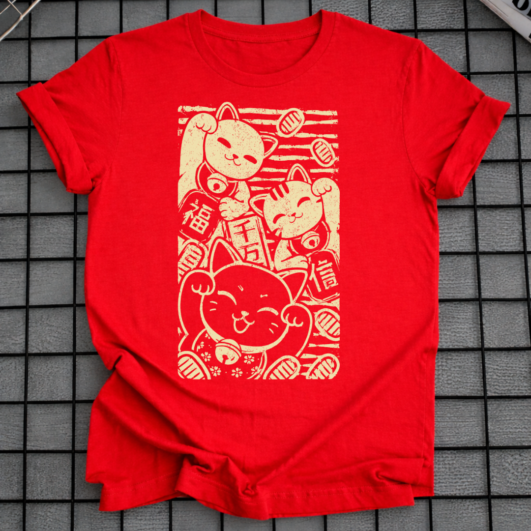 GLÜCKSBRINGER MANEKI NEKO KATZE T-SHIRT