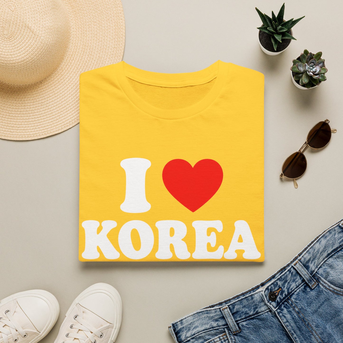 I  Korea T-Shirt — Retro Love Korea Tee for Travelers & K-Style Fans