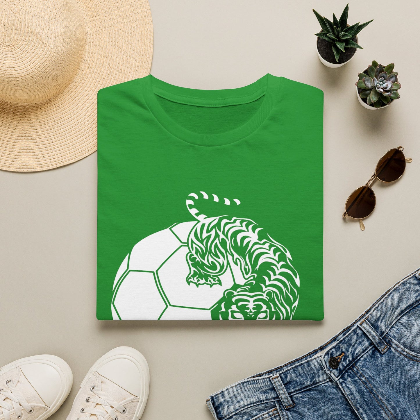 Korea Tiger Soccer T-Shirt — Bold KOREA Football Graphic Tee