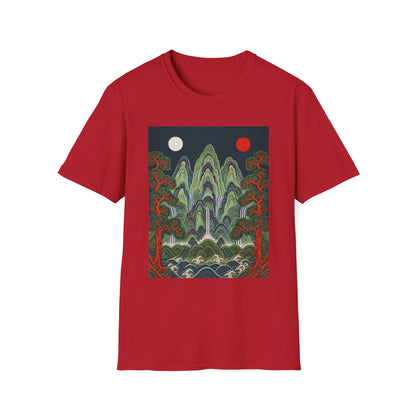 Asian Landscape Tee — Double Sun Mountain Art T-Shirt