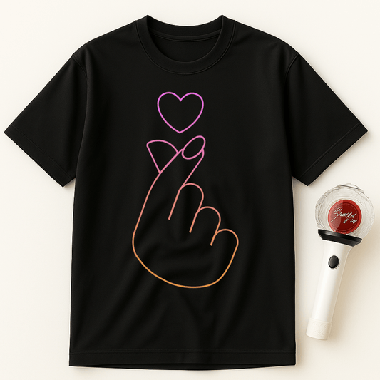 GRADIENT LINE FINGER HEART UNISEX T-SHIRT