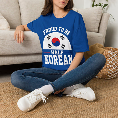 T-Shirt — Proud to Be Half Korean Flag Design
