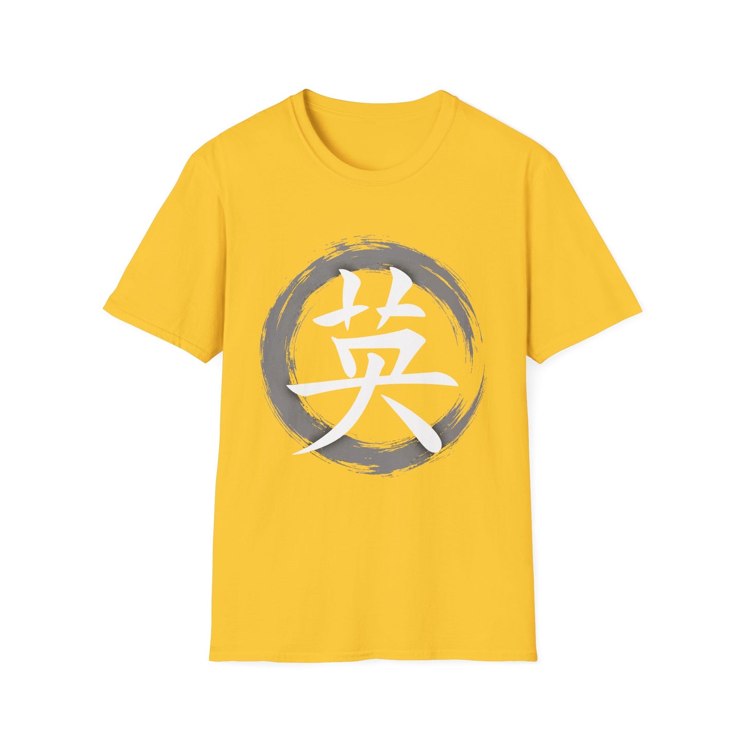 Zen Kanji T-Shirt — '英' Brush Circle Japanese Character Tee