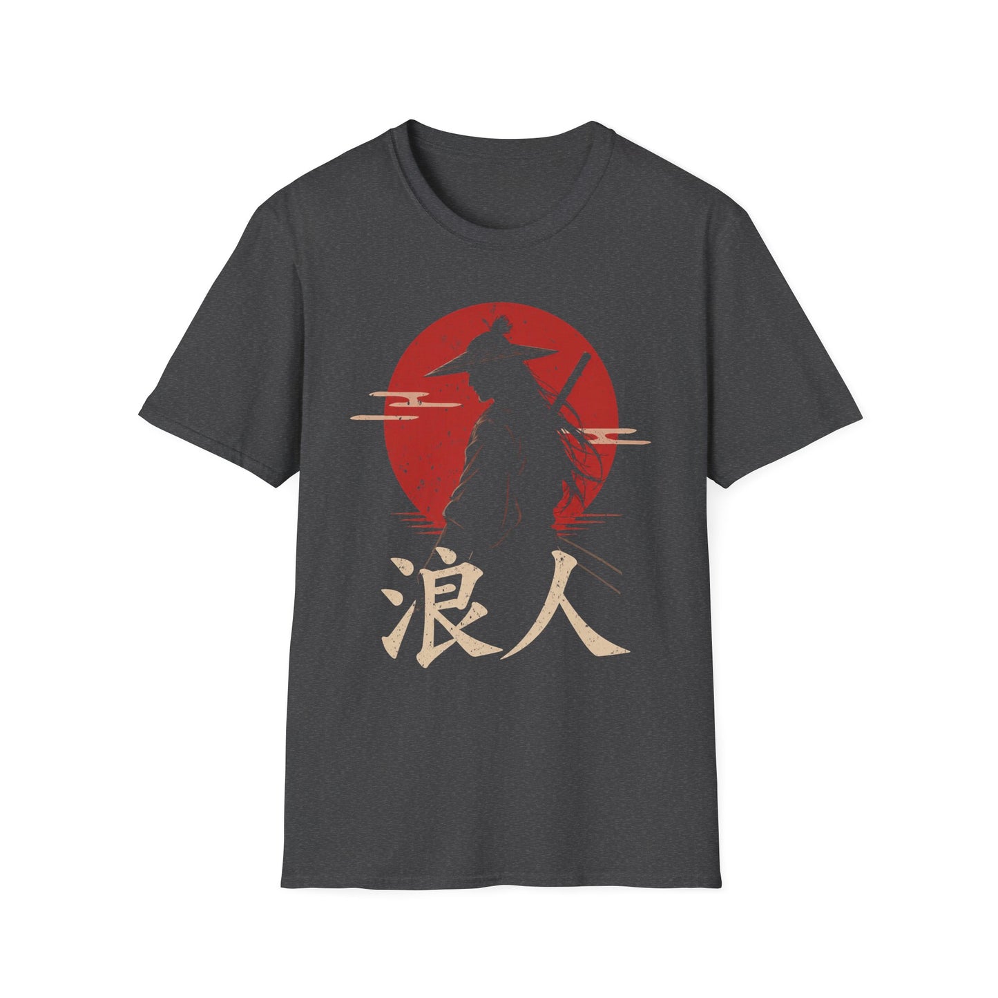 Samurai Ronin Graphic T-Shirt — Red Rising Sun Silhouette