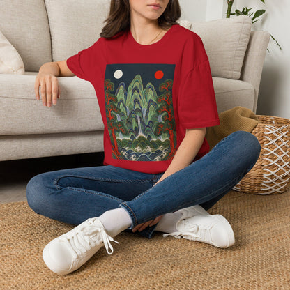 Asian Landscape Tee — Double Sun Mountain Art T-Shirt