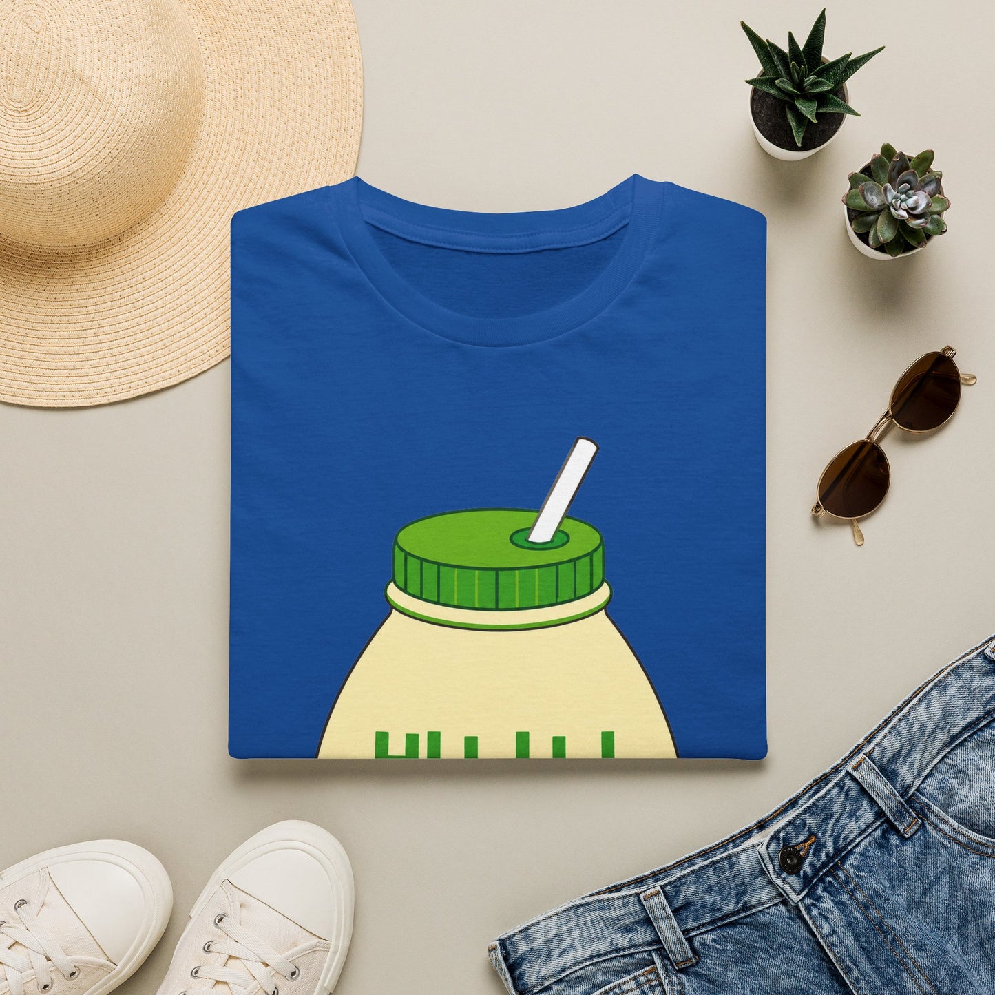 Banana Milk Cartoon T-Shirt — Cute Kawaii 바나나 Beverage Tee