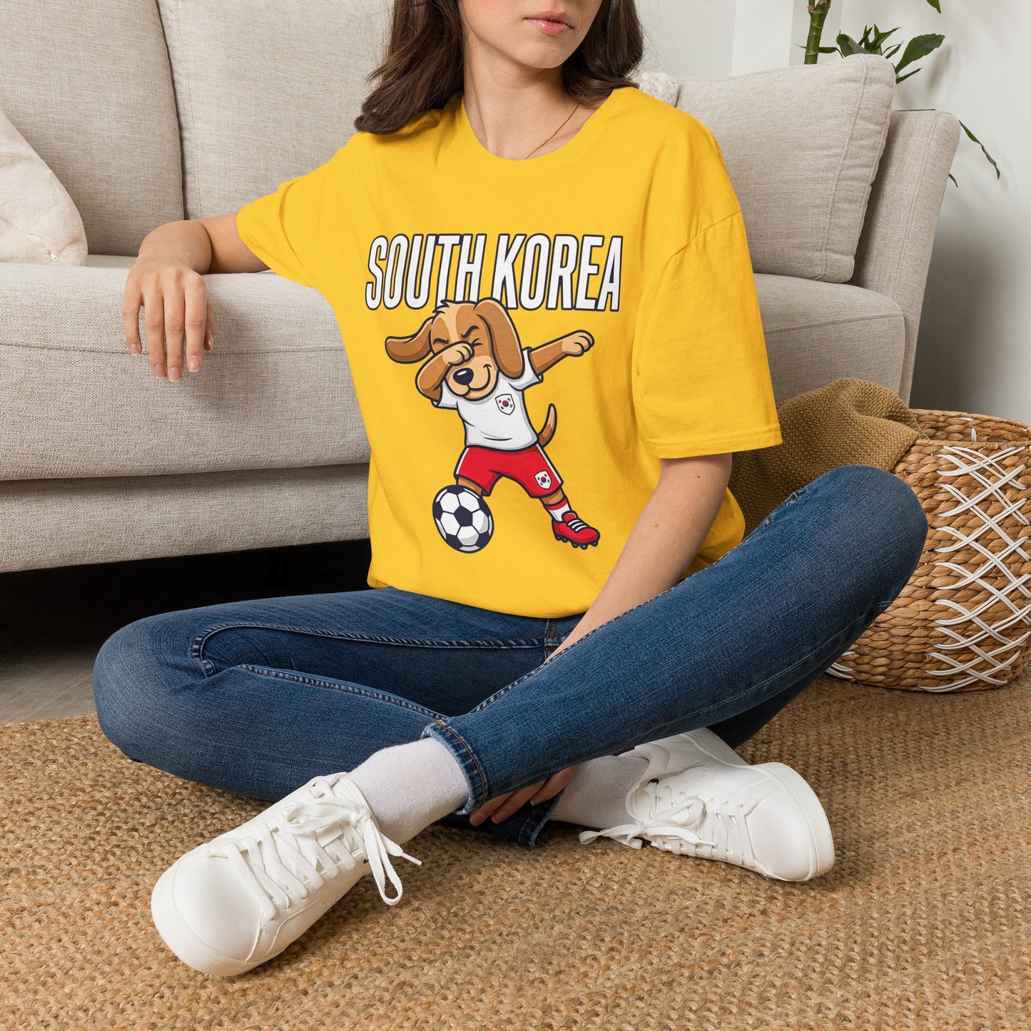 South Korea Dabbing Dog T-Shirt — Cute Soccer Fan Tee