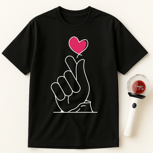 FINGER HEART LINE ART UNISEX T-SHIRT