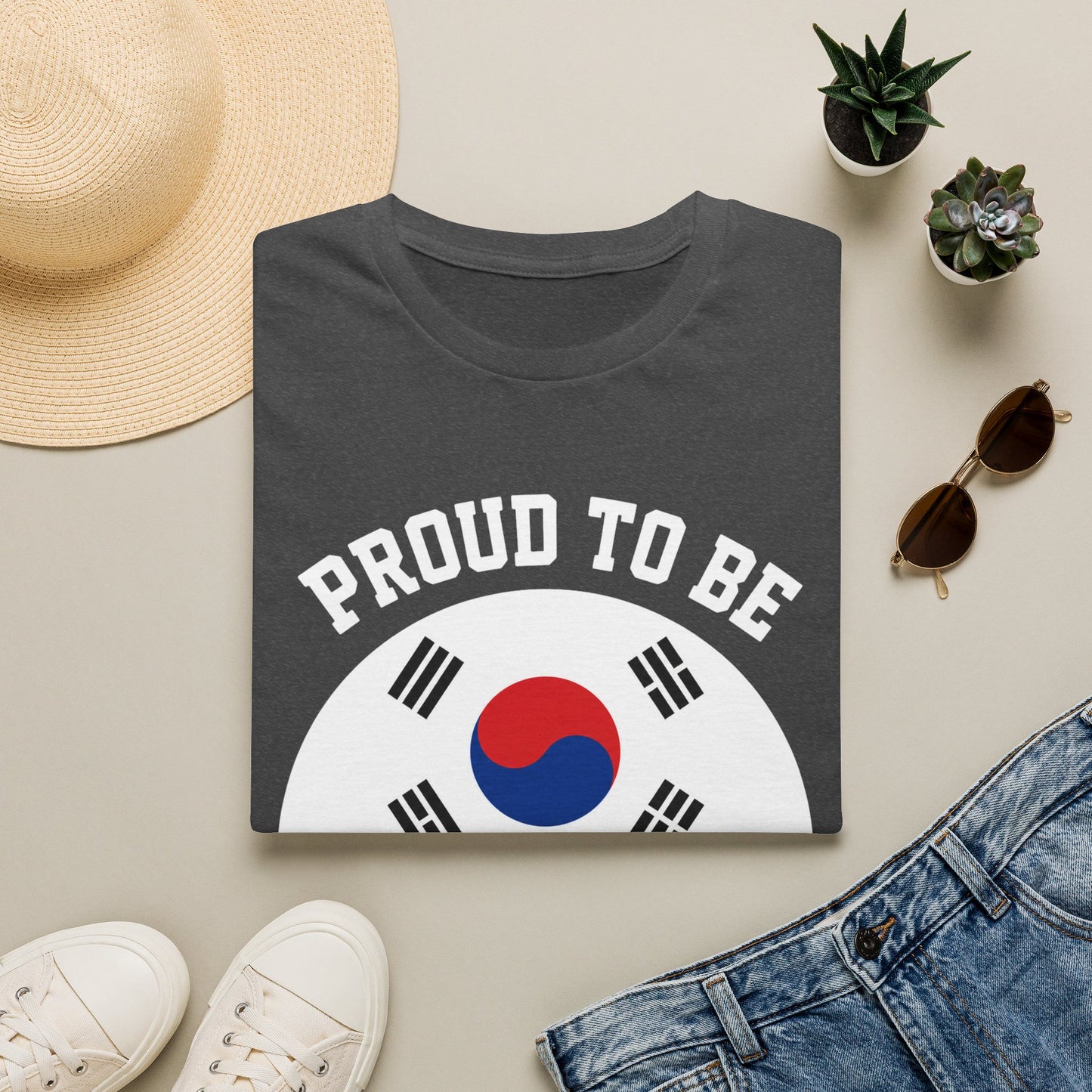 T-Shirt — Proud to Be Half Korean Flag Design