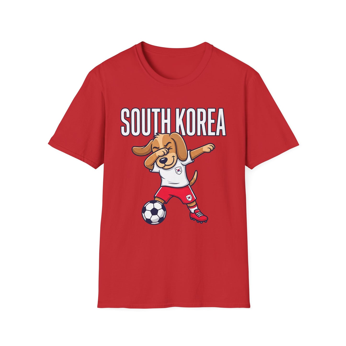 South Korea Dabbing Dog T-Shirt — Cute Soccer Fan Tee