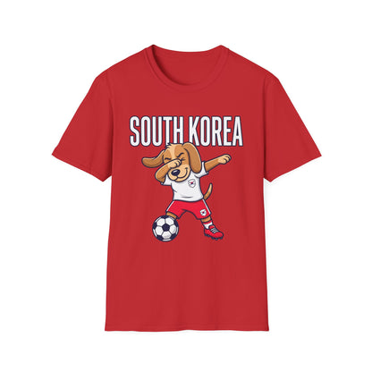 South Korea Dabbing Dog T-Shirt — Cute Soccer Fan Tee