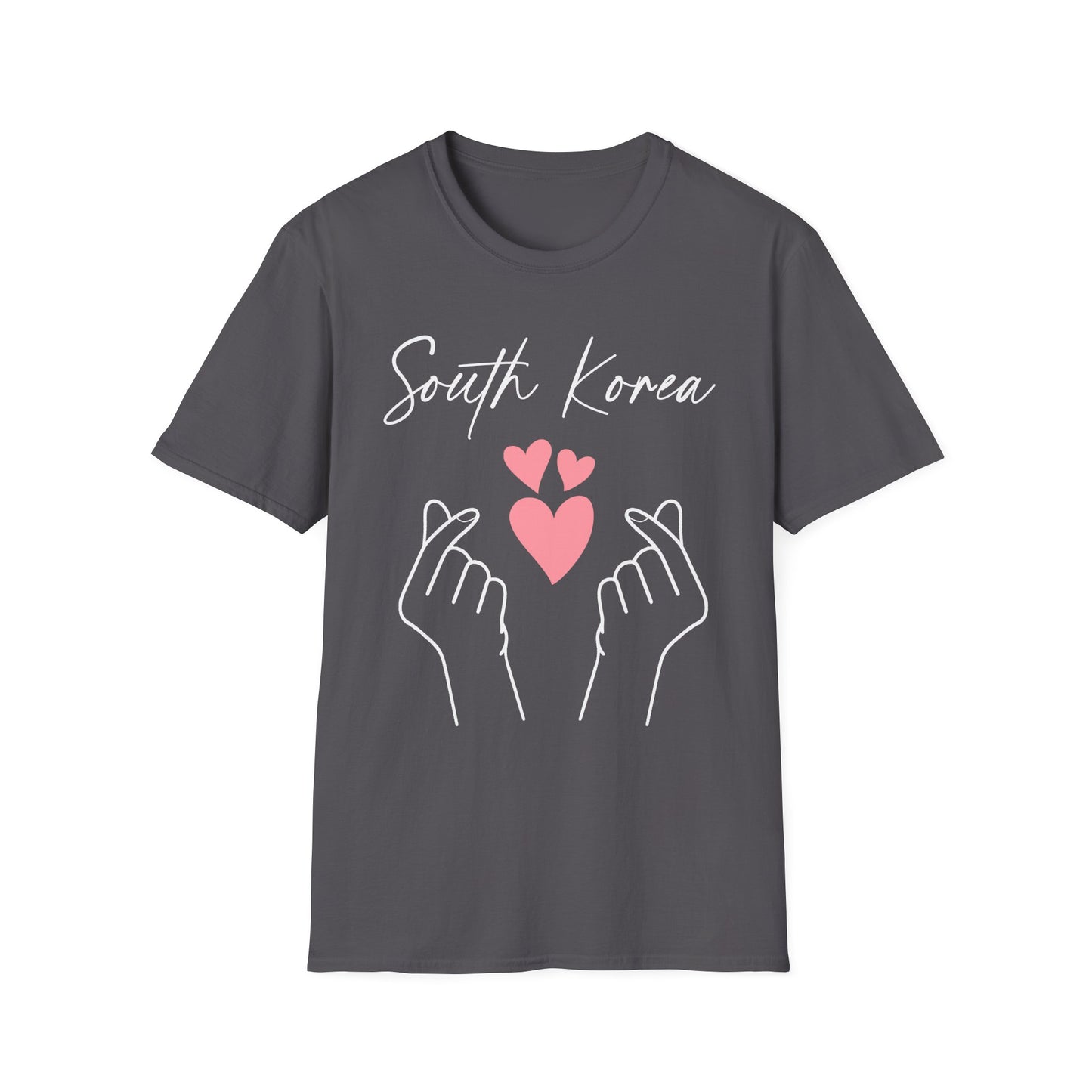 South Korea Love Hands Unisex Softstyle T-Shirt - Perfect for K-Pop Fans and Cultural Celebrations