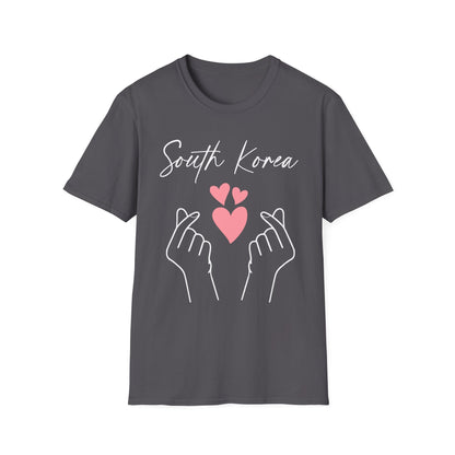 South Korea Love Hands Unisex Softstyle T-Shirt - Perfect for K-Pop Fans and Cultural Celebrations