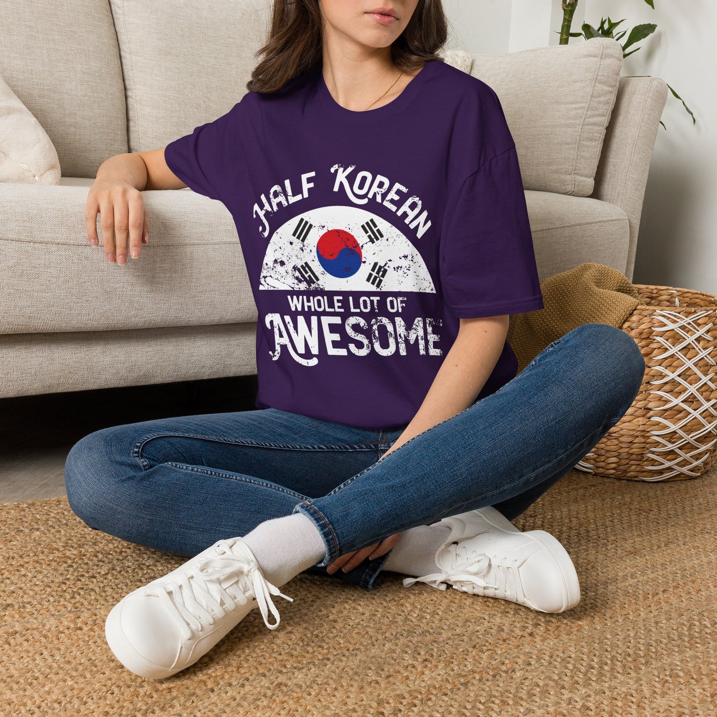 Half Korean T-Shirt — "Whole Lot of Awesome" Korean Flag Tee