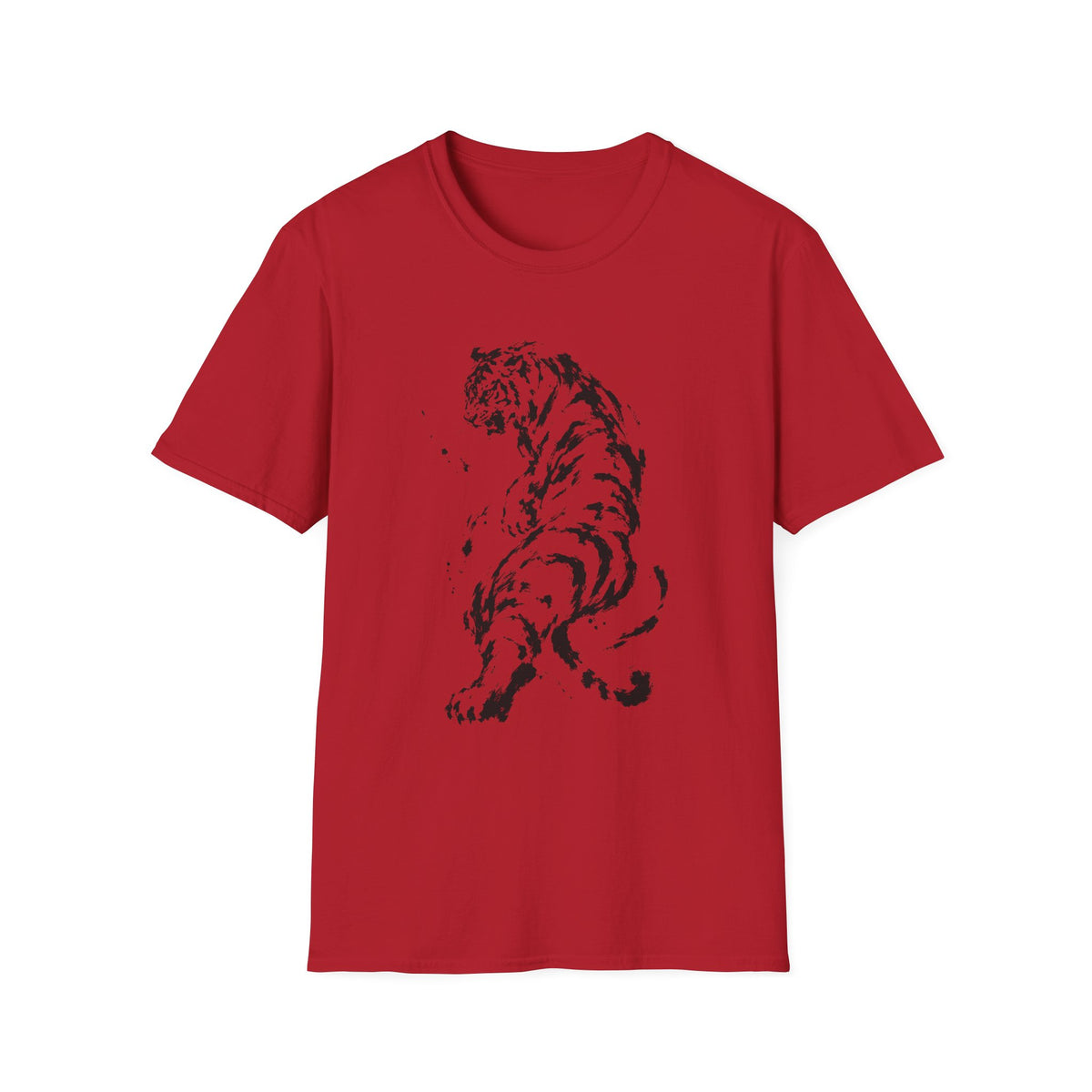 Minimalist Ink Tiger T-Shirt — Monochrome Wildlife Tee