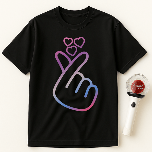 GRADIENT FINGER HEART UNISEX T-SHIRT