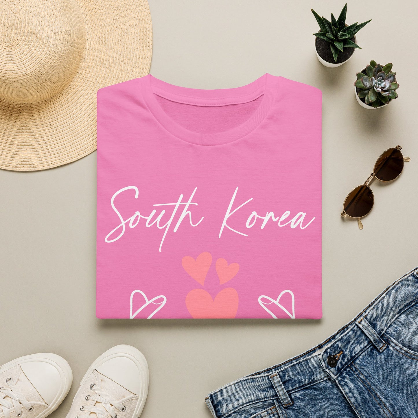South Korea Love Hands Unisex Softstyle T-Shirt - Perfect for K-Pop Fans and Cultural Celebrations