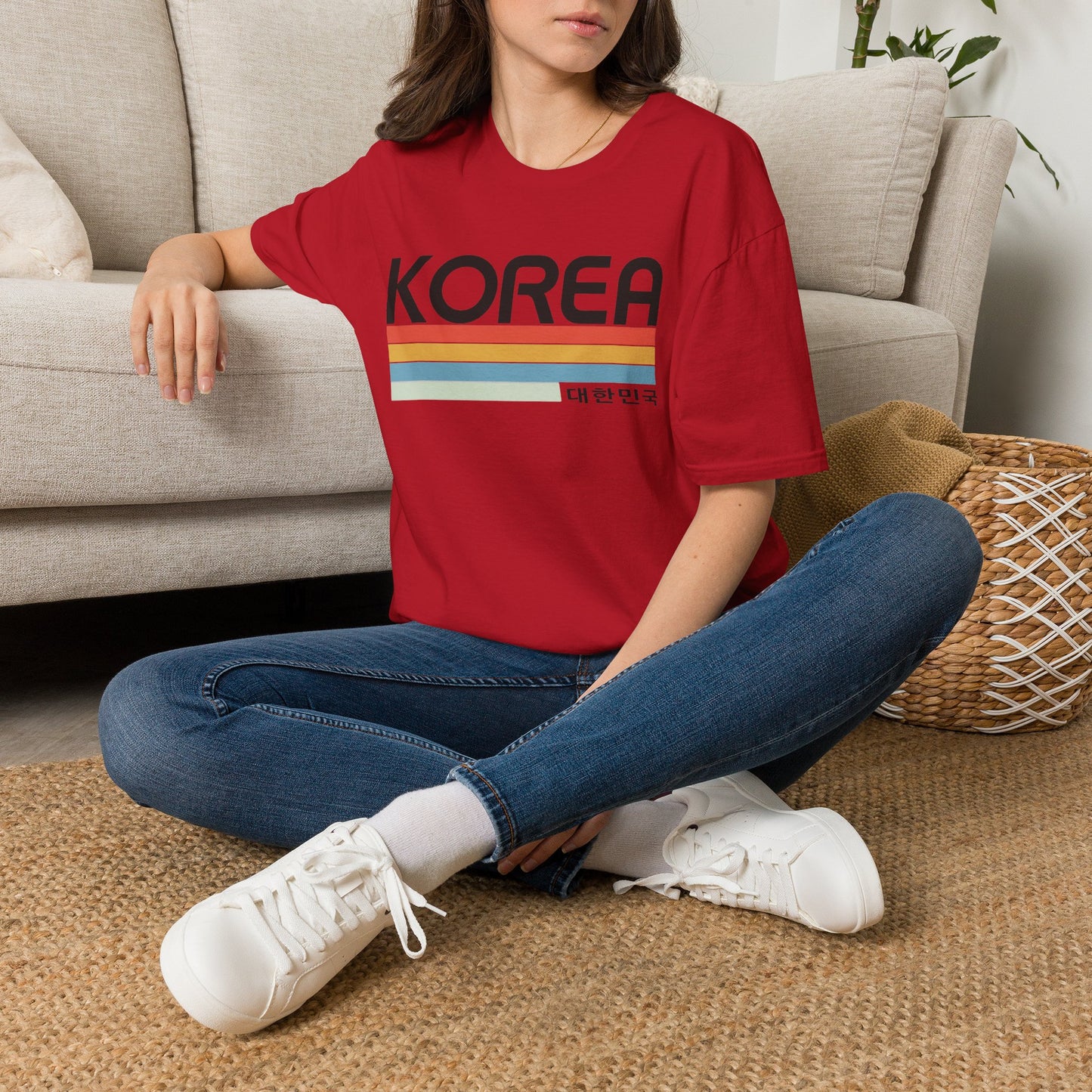 Korea Retro Stripe T-Shirt — 대한민국 Vintage Travel Tee