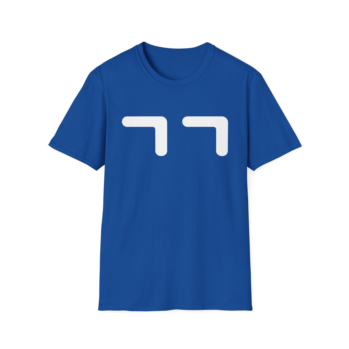 Minimalist Emoticon T-Shirt — Cute '77' Face Graphic Tee