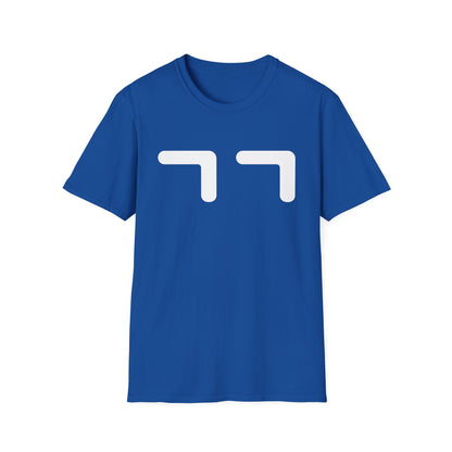 Minimalist Emoticon T-Shirt — Cute '77' Face Graphic Tee