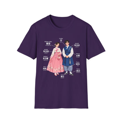 Hanbok Anatomy T‑Shirt — Labeled Korean Traditional Costume Guide