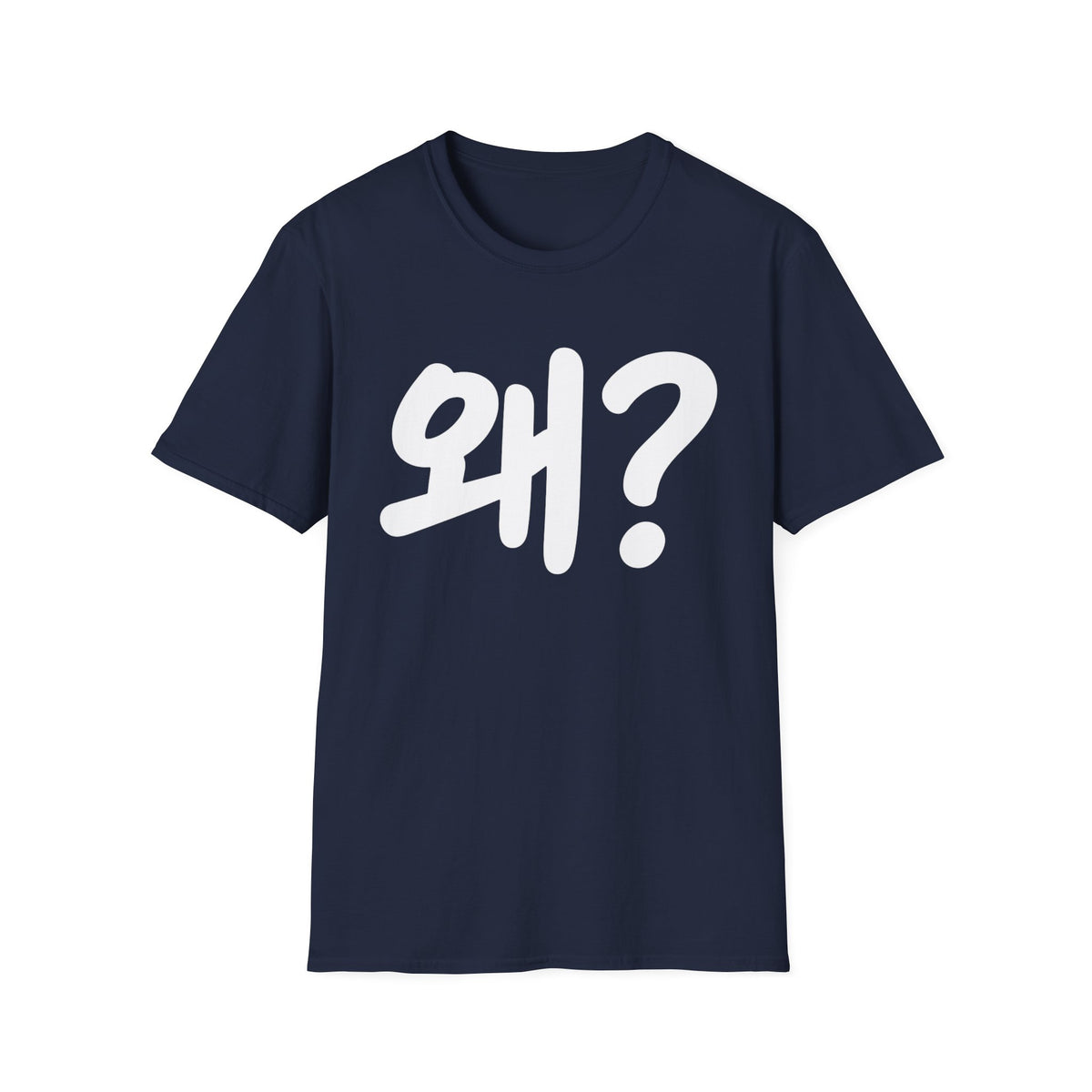 Korean "왜?" Graphic T-Shirt — Bold Question Mark Tee