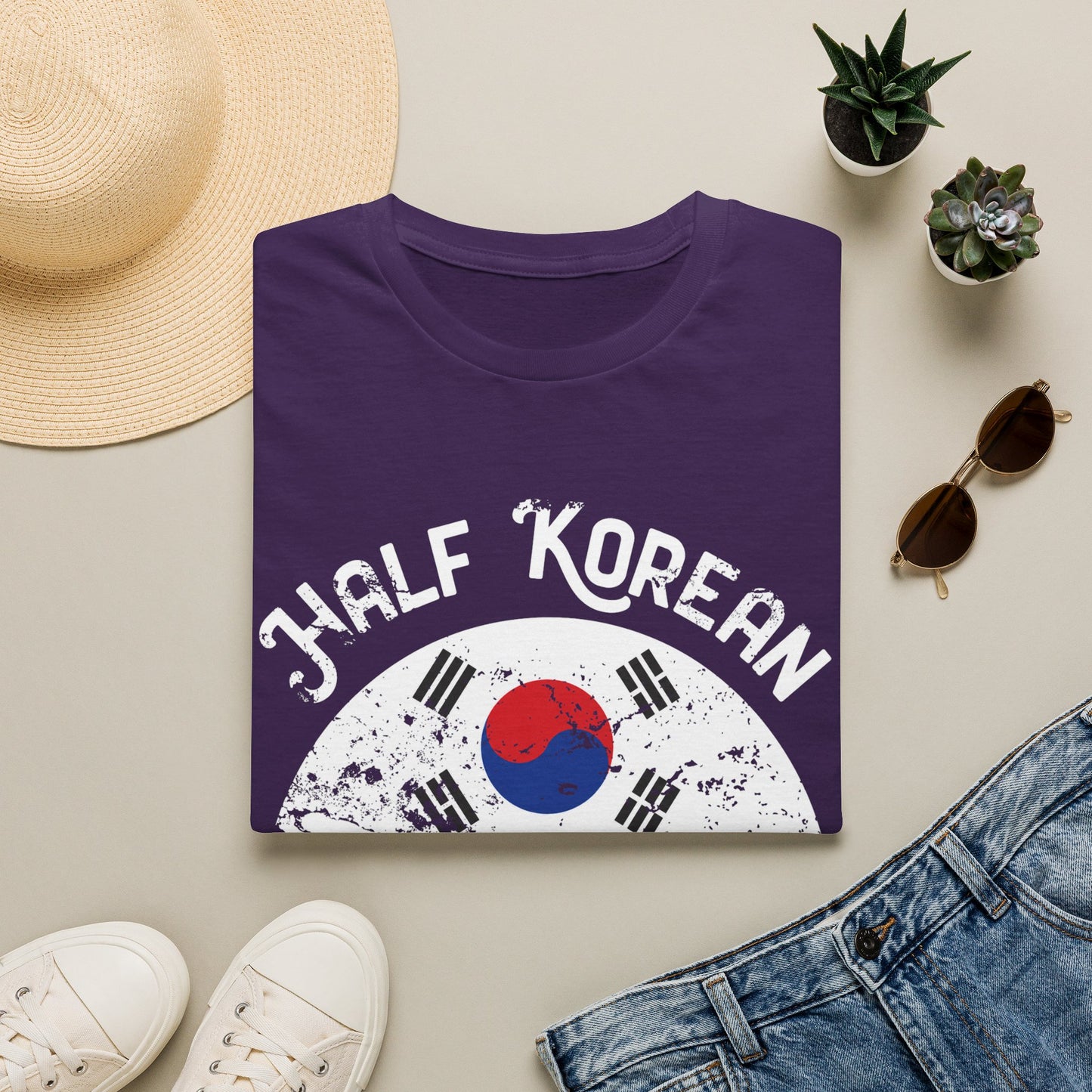 Half Korean T-Shirt — "Whole Lot of Awesome" Korean Flag Tee