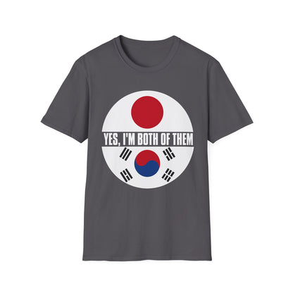 T-Shirt — "Yes, I'm Both of Them" Japan & Korea Flag Pride Tee