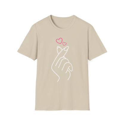 Cute Heart Gesture Unisex T-Shirt - Perfect for Friends, Love, and Everyday Wear