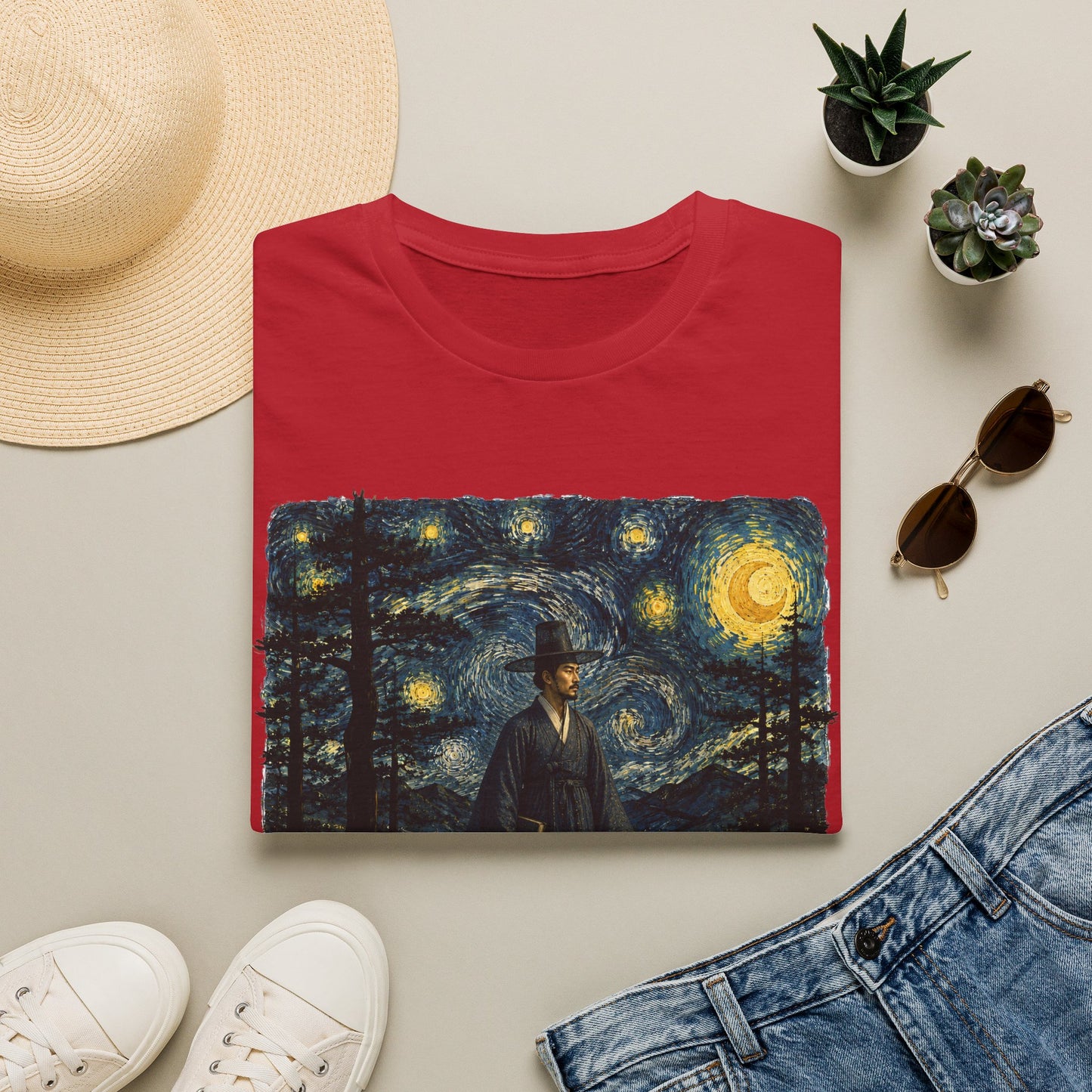 Starry Night Cowboy T-Shirt — Van Gogh Style Western Art Tee