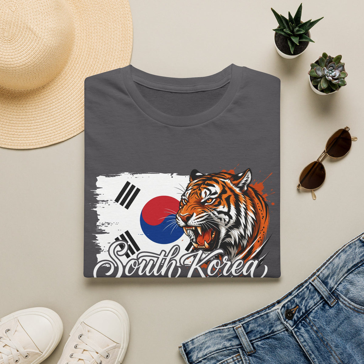 South Korea Tiger T-Shirt — Korean Flag Graphic Tee
