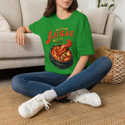 Jjigae T-Shirt — "Gettin Jjigae Wit It" Spicy Korean Stew Graphic Tee