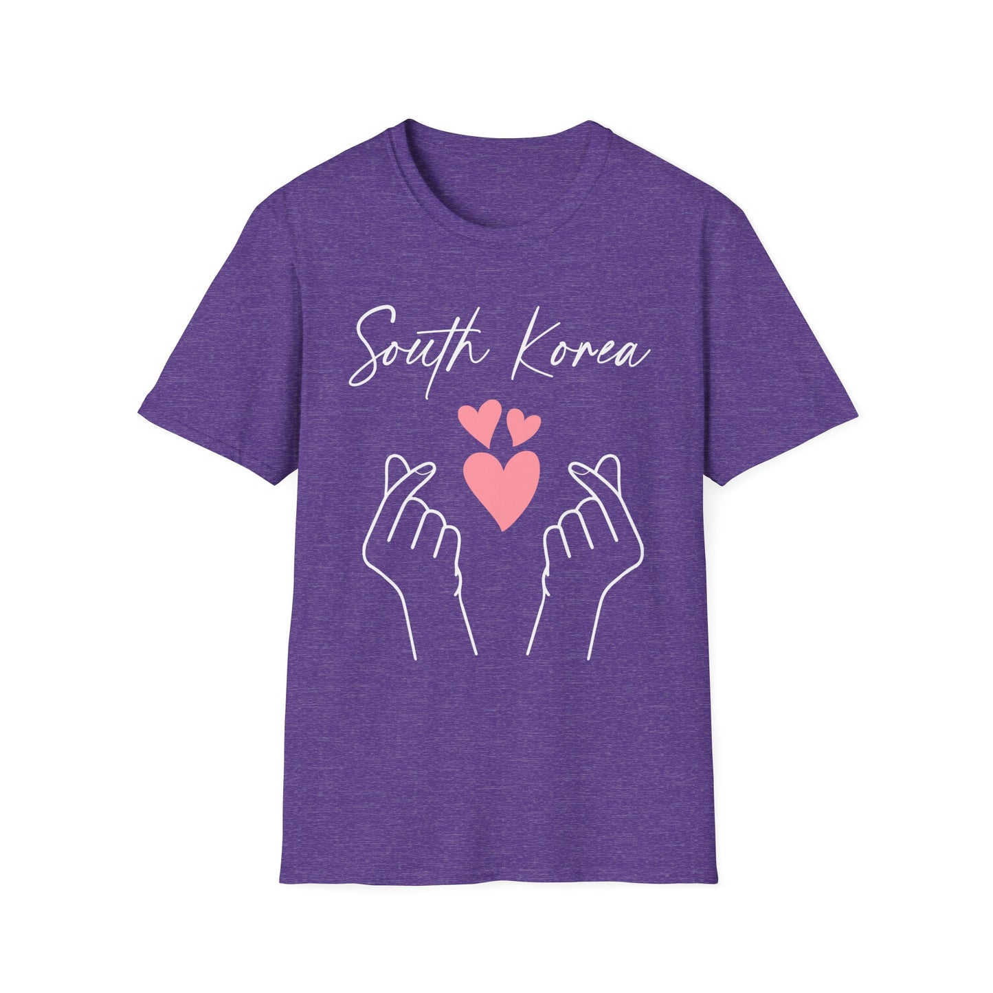 South Korea Love Hands Unisex Softstyle T-Shirt - Perfect for K-Pop Fans and Cultural Celebrations