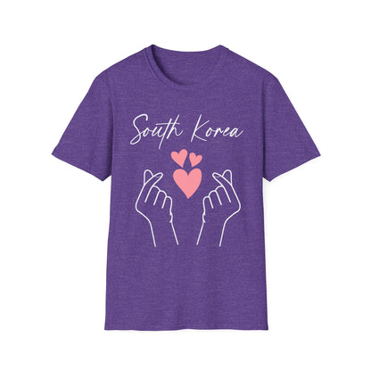 South Korea Love Hands Unisex Softstyle T-Shirt - Perfect for K-Pop Fans and Cultural Celebrations