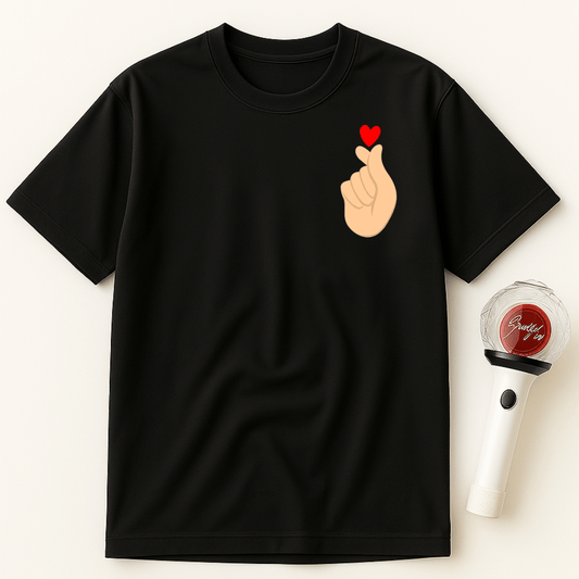 FINGER HEART RED HEART UNISEX T-SHIRT