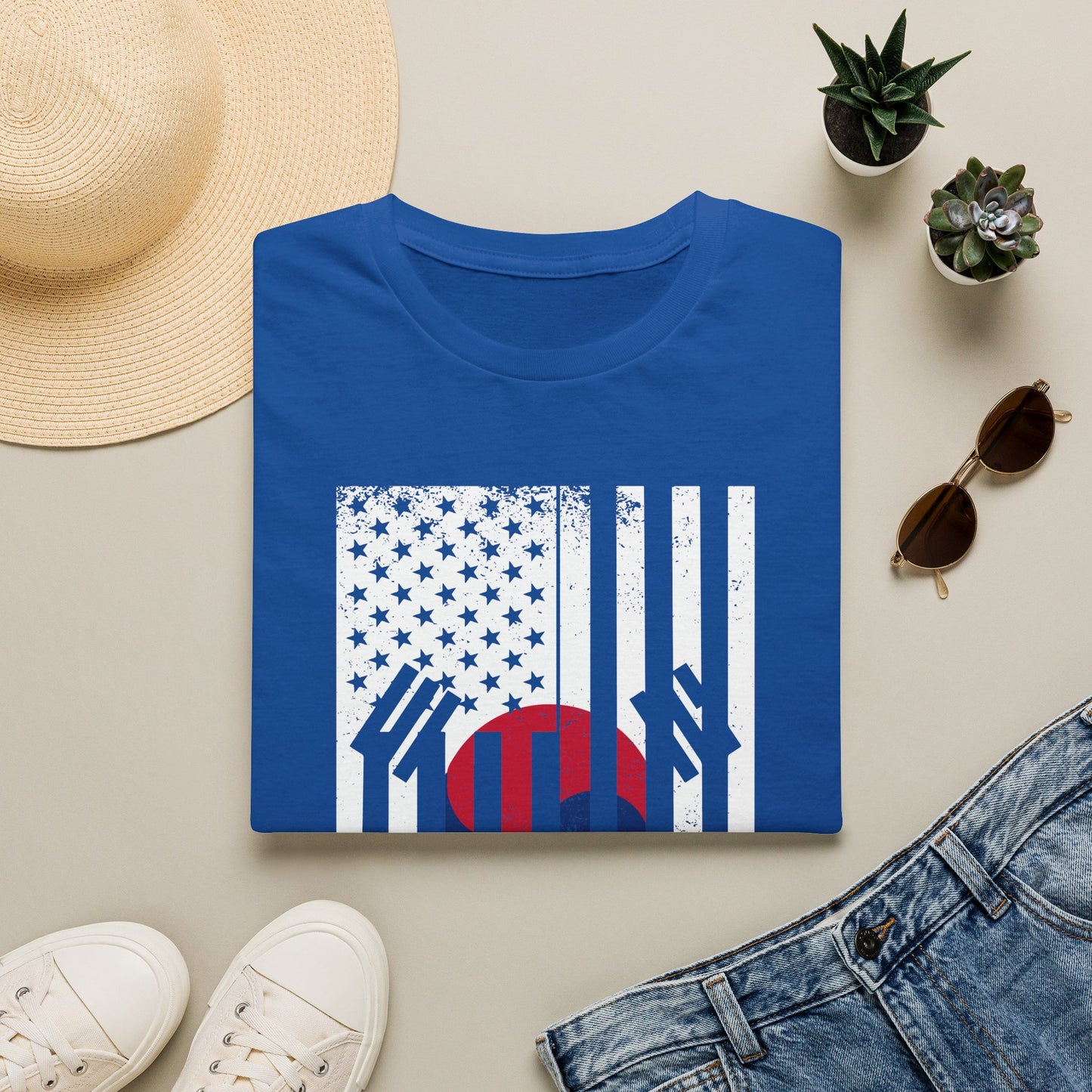 Korean Flag USA Mashup T-Shirt — Taegeuk Stripes Graphic Tee