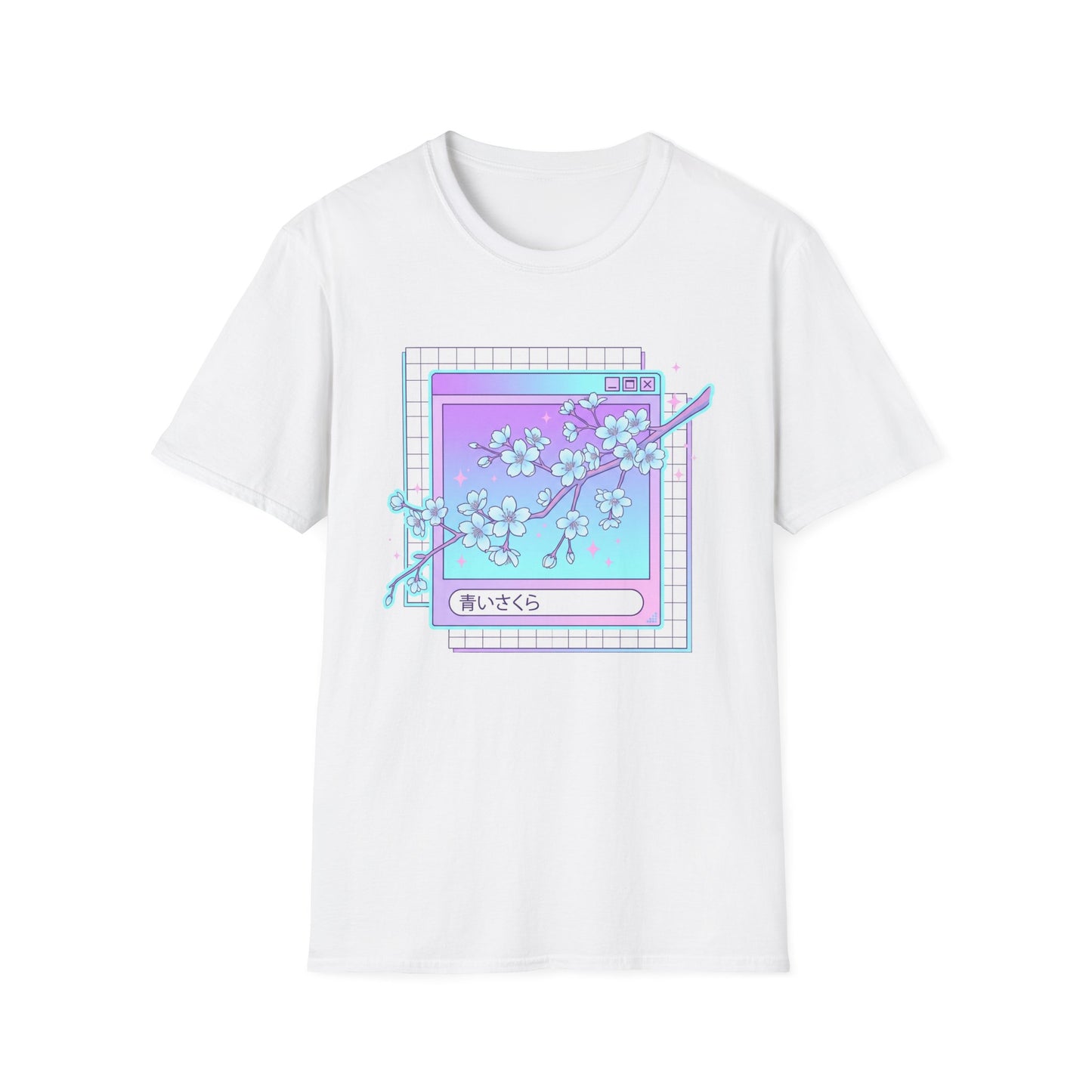 Retro Cherry Blossom T-Shirt — Aesthetic Vaporwave Floral Tee
