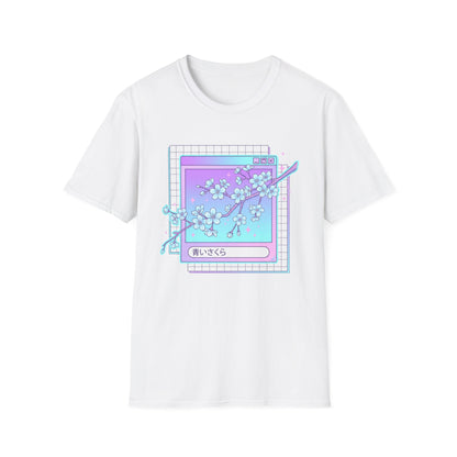 Retro Cherry Blossom T-Shirt — Aesthetic Vaporwave Floral Tee