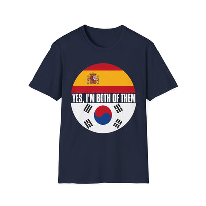 Yes, I'm Both Of Them Spanish Korean Flag T-Shirt