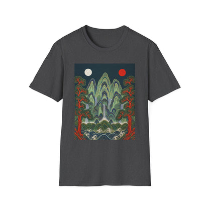 Asian Landscape Tee — Double Sun Mountain Art T-Shirt