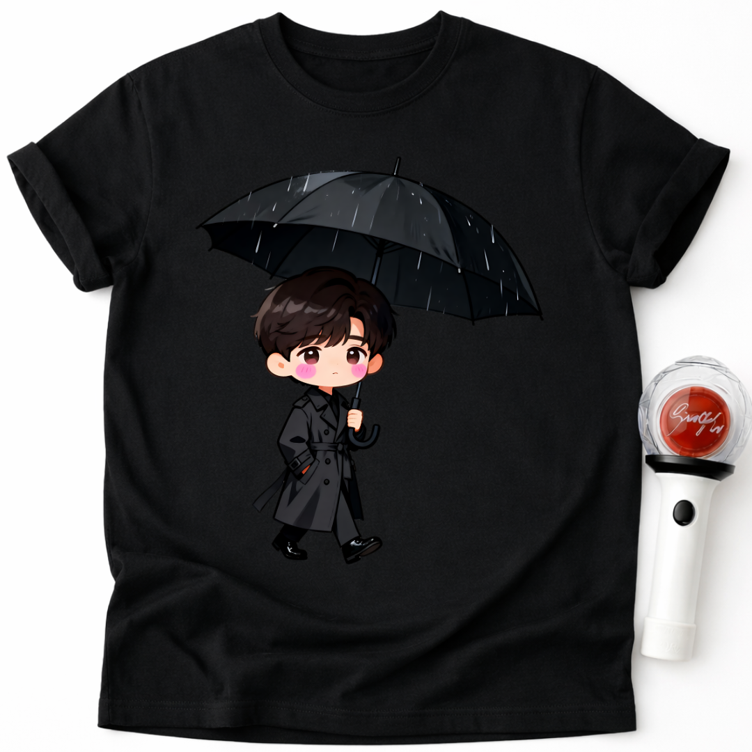 CHIBI JUNGE REGENSCHIRM T-SHIRT