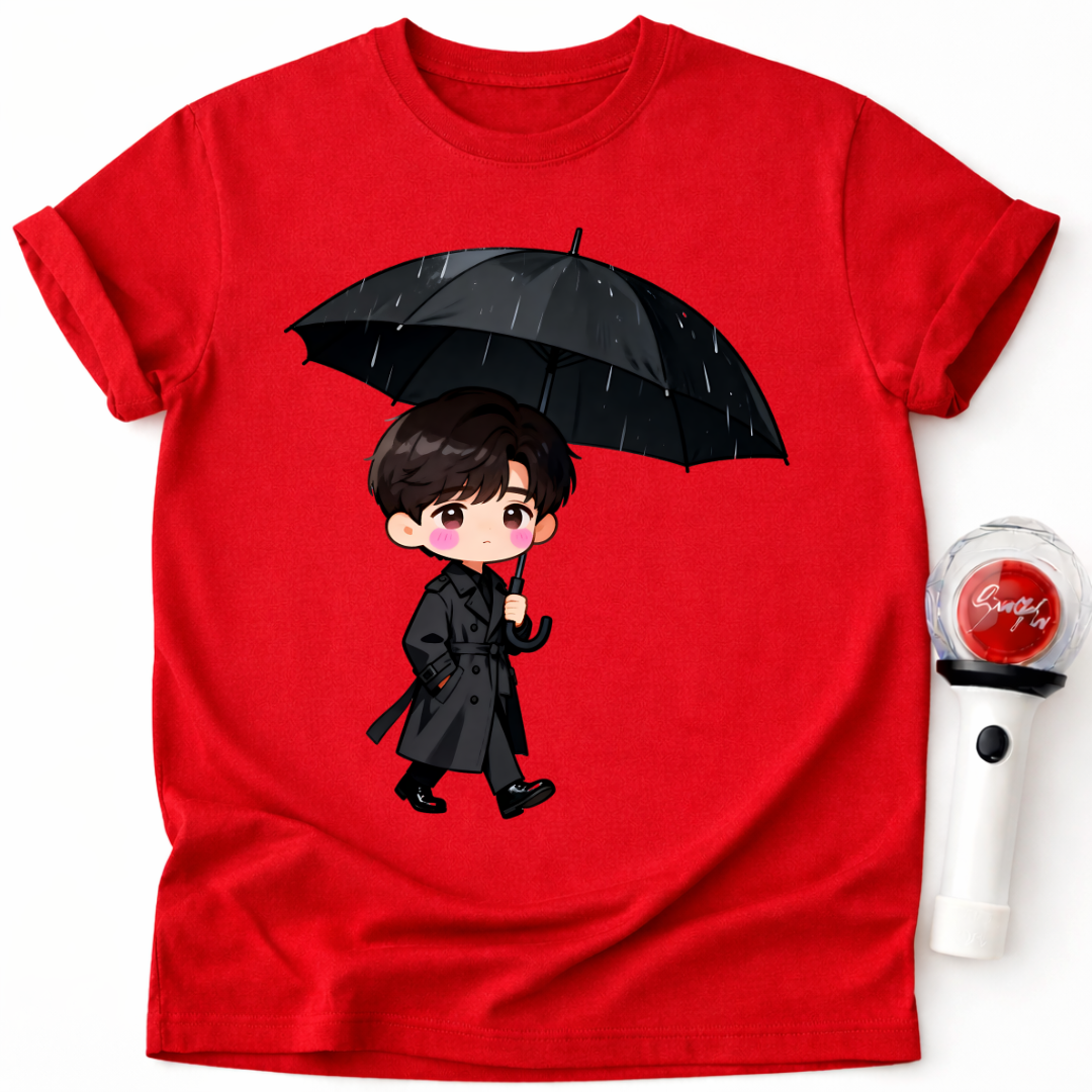 CHIBI JUNGE REGENSCHIRM T-SHIRT